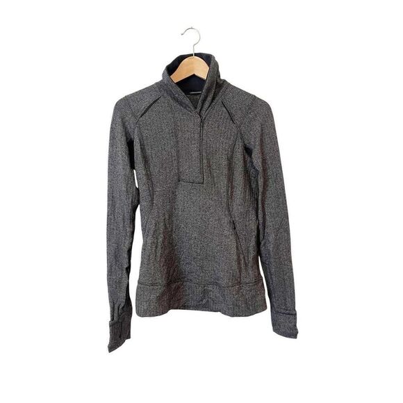 Lululemon Think Fast Heathered‎ Herringbone Pullover Lightweight Zip Up Jacket - Picture 1 of 5